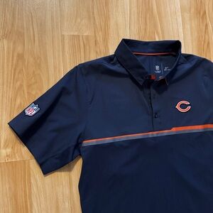 Chicago Bears Nike NFL On Field Performance Polo Collared Golf Shirt- Mens Small